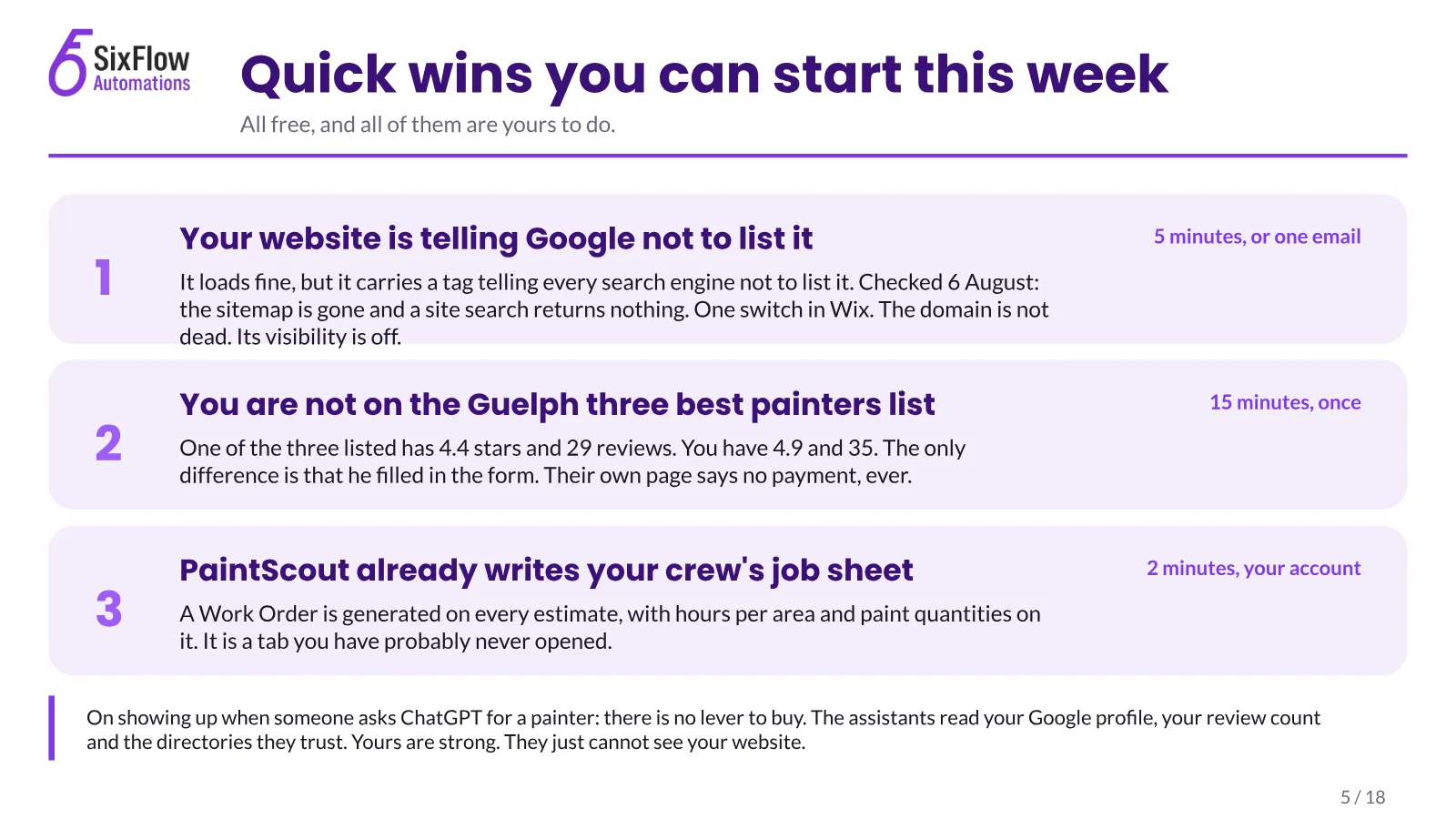 A website telling Google not to list it, slide 5 of 18