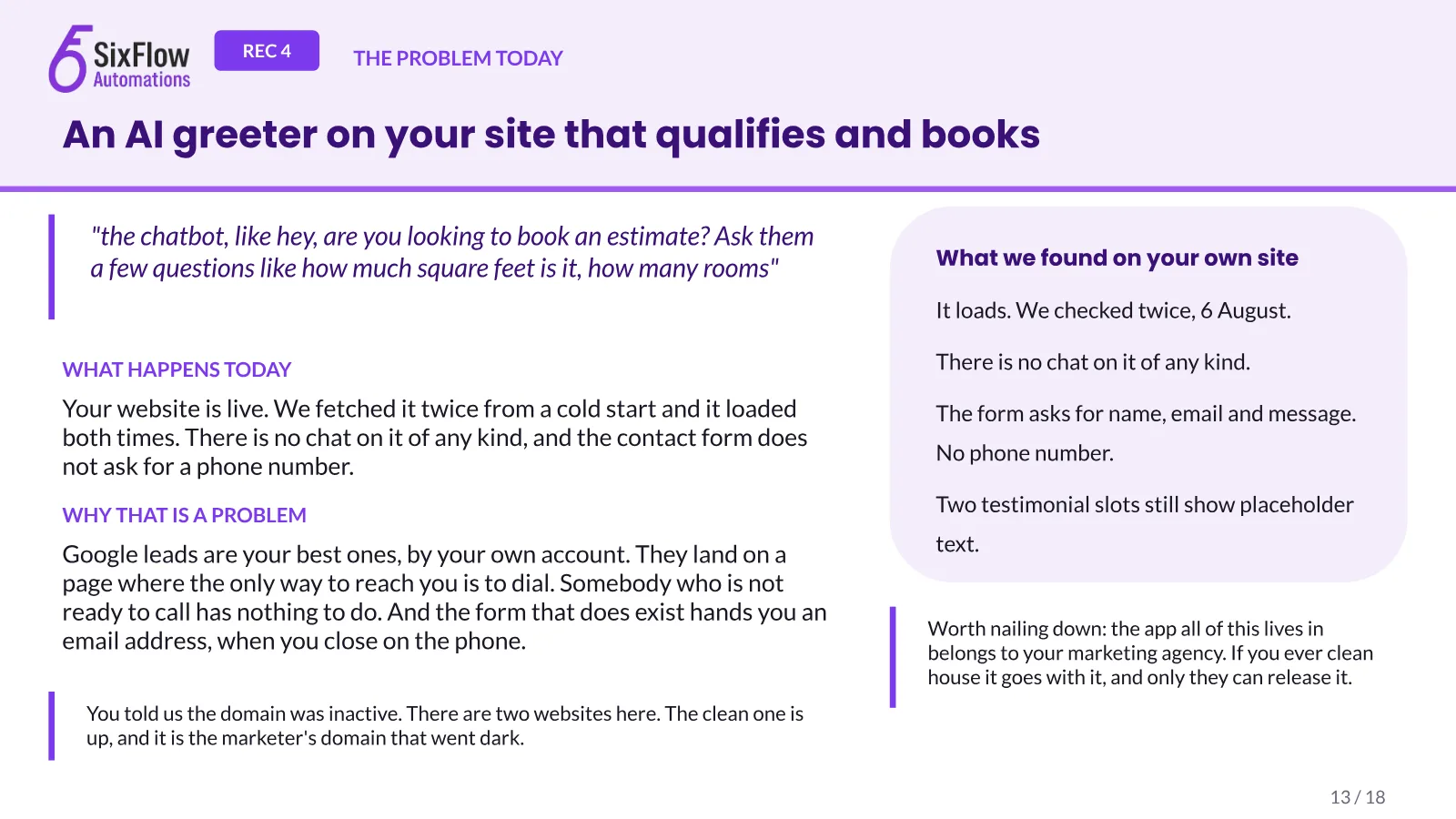 A website telling Google not to list it, slide 13 of 18