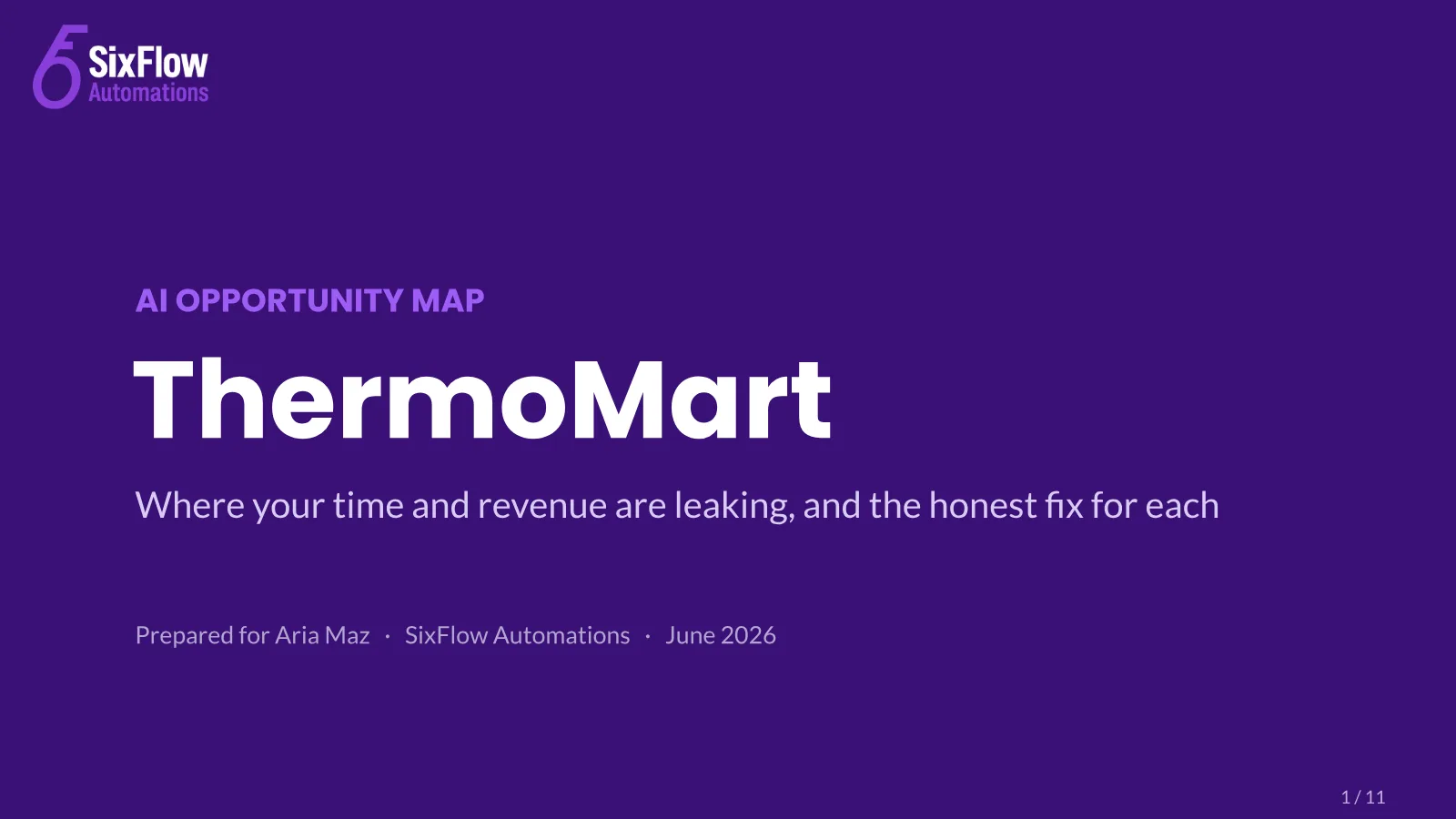 First slide of the ThermoMart audit deck