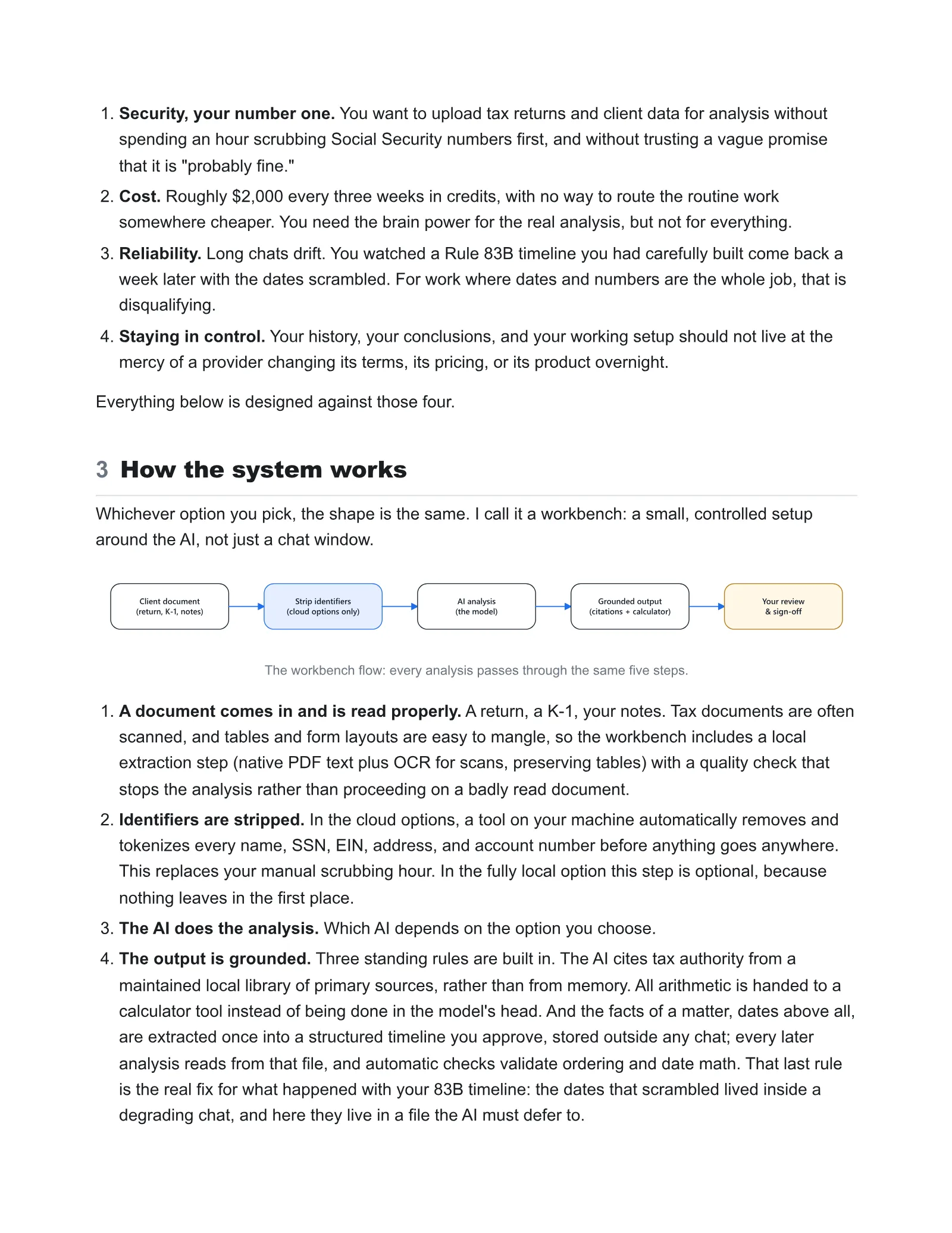 A local AI that never sends a client's return anywhere, slide 2 of 9