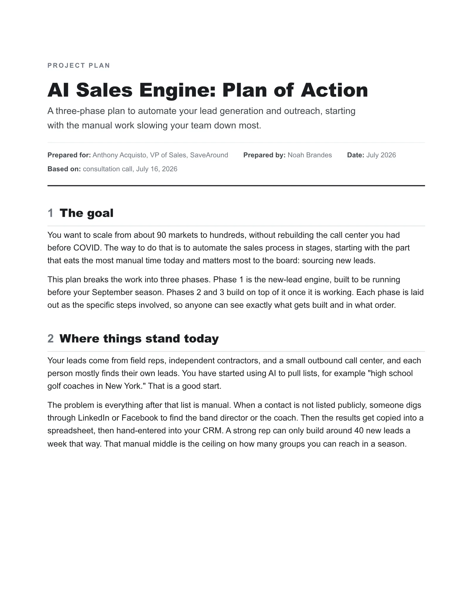 40 leads a week was the ceiling on how many groups they could reach, slide 1 of 5