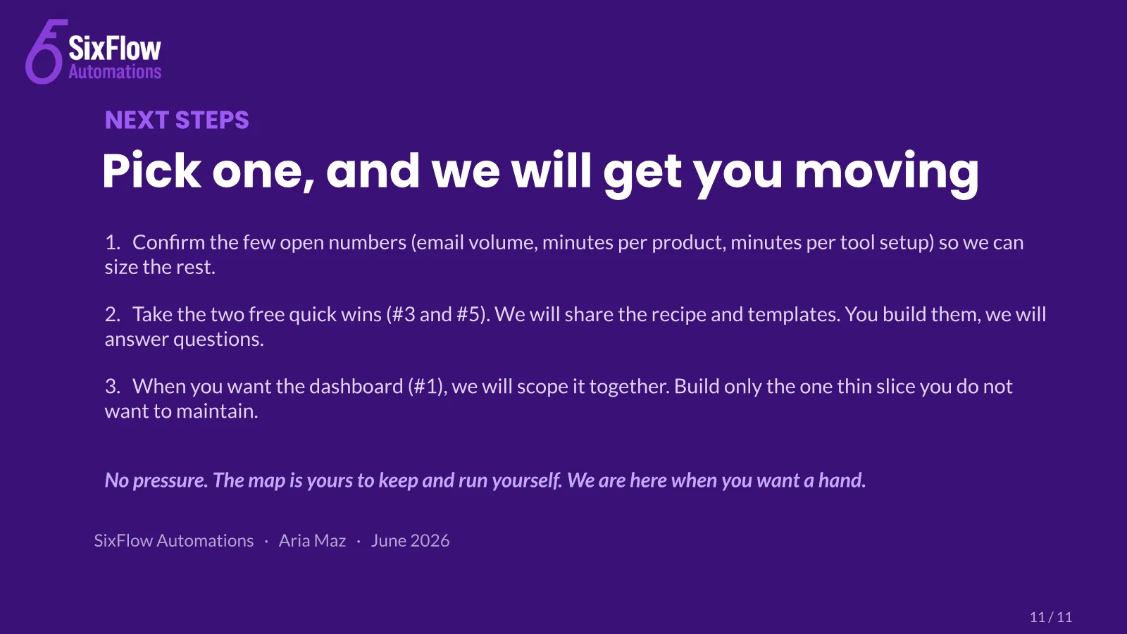 Six fixes found. Five were free., slide 11 of 11